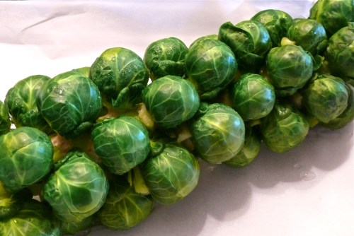Blanched Brussels sprout stalk