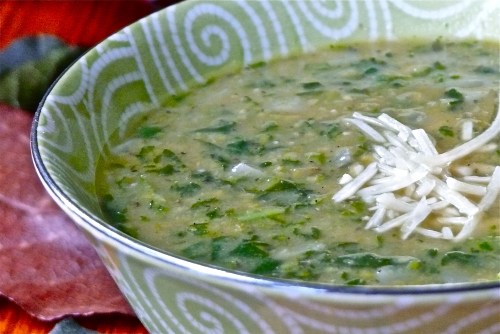 split pea and spinach soup