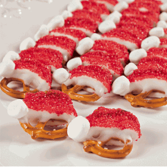 Santa Hat Pretzels