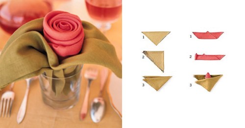 Making Napkin Roses