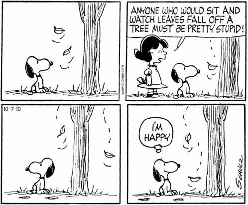Snoopy and autumn leaves